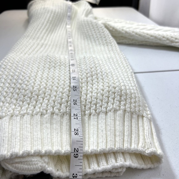 Leif Nelson White Cable Knit Mens Preppy Grandpa Cardigan Fisherman Size Large - Picture 16 of 16